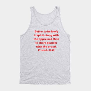 Bible Verse Proverbs 16:19 Tank Top